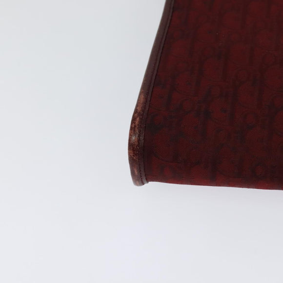Christian Dior Trotter Canvas Chain Shoulder Bag Red Auth 122975