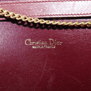 Christian Dior Trotter Canvas Chain Shoulder Bag Red Auth 122975-16