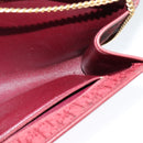 Christian Dior Trotter Canvas Chain Shoulder Bag Red Auth 122975-18