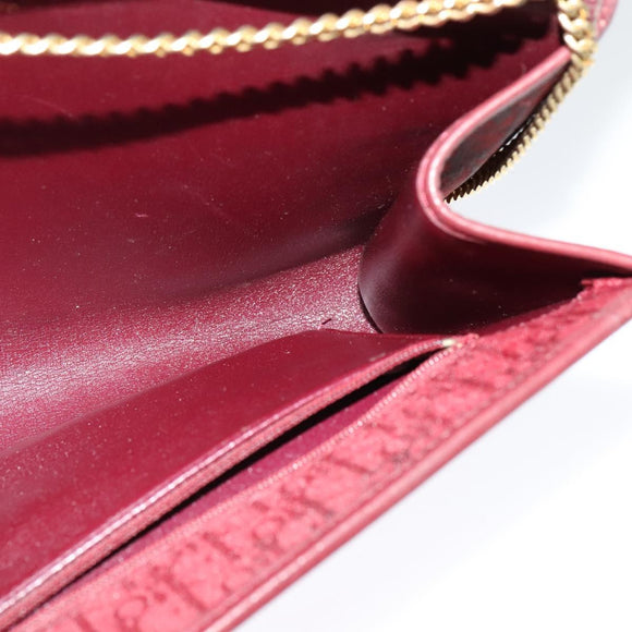 Christian Dior Trotter Canvas Chain Shoulder Bag Red Auth 122975