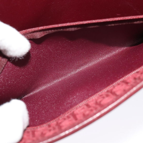 Christian Dior Trotter Canvas Chain Shoulder Bag Red Auth 122975