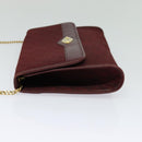 Christian Dior Trotter Canvas Chain Shoulder Bag Red Auth 122975-3