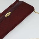 Christian Dior Trotter Canvas Chain Shoulder Bag Red Auth 122975-6