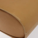 Salvatore Ferragamo Gancini Hand Bag Leather 2way Beige Silver Auth 122976-9