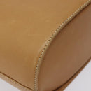 Salvatore Ferragamo Gancini Hand Bag Leather 2way Beige Silver Auth 122976-16