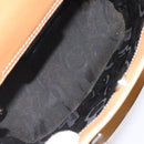 Salvatore Ferragamo Gancini Hand Bag Leather 2way Beige Silver Auth 122976-11