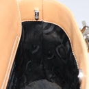 Salvatore Ferragamo Gancini Hand Bag Leather 2way Beige Silver Auth 122976-17