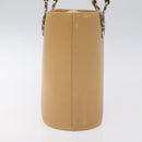 Salvatore Ferragamo Gancini Hand Bag Leather 2way Beige Silver Auth 122976-4