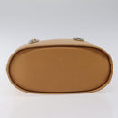Salvatore Ferragamo Gancini Hand Bag Leather 2way Beige Silver Auth 122976-5