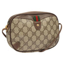 GUCCI GG Supreme Web Sherry Line Bag PVC Beige Gold 156 02 066 Auth 122980-1