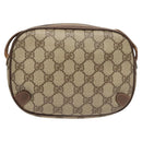GUCCI GG Supreme Web Sherry Line Bag PVC Beige Gold 156 02 066 Auth 122980-2