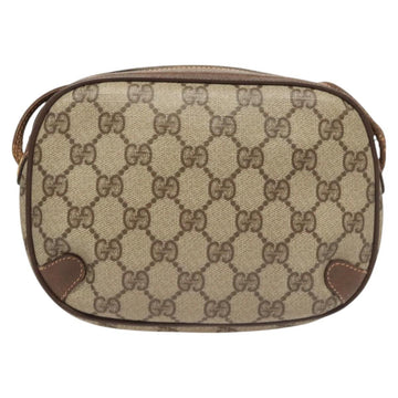 GUCCI GG Supreme Web Sherry Line Bag PVC Beige Gold 156 02 066 Auth 122980 - 0