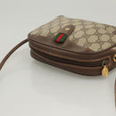 GUCCI GG Supreme Web Sherry Line Bag PVC Beige Gold 156 02 066 Auth 122980-6