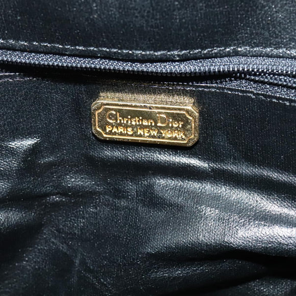Christian Dior Shoulder Bag Leather Black Gold Auth 122982