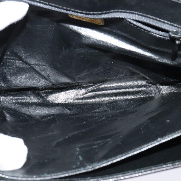 Christian Dior Shoulder Bag Leather Black Gold Auth 122982
