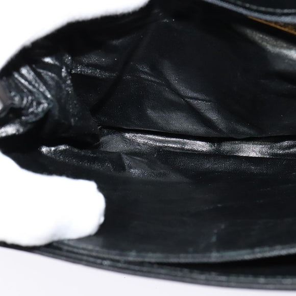 Christian Dior Shoulder Bag Leather Black Gold Auth 122982