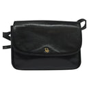 Christian Dior Shoulder Bag Leather Black Gold Auth 122982-2