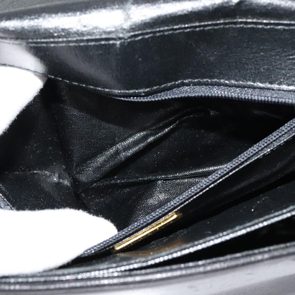 Christian Dior Shoulder Bag Leather Black Gold Auth 122982