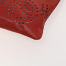 CHANEL Triple Coco Chain Shoulder Bag Caviar Skin Red CC Auth 123009-14