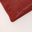 CHANEL Triple Coco Chain Shoulder Bag Caviar Skin Red CC Auth 123009-15