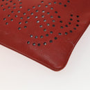 CHANEL Triple Coco Chain Shoulder Bag Caviar Skin Red CC Auth 123009-16