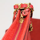 CHANEL Triple Coco Chain Shoulder Bag Caviar Skin Red CC Auth 123009-10