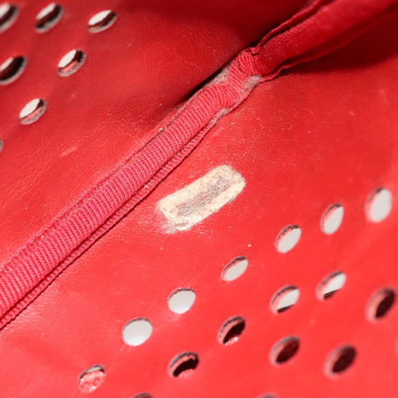 CHANEL Triple Coco Chain Shoulder Bag Caviar Skin Red CC Auth 123009