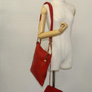 CHANEL Triple Coco Chain Shoulder Bag Caviar Skin Red CC Auth 123009-25