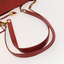 CHANEL Triple Coco Chain Shoulder Bag Caviar Skin Red CC Auth 123009-7