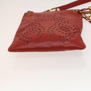 CHANEL Triple Coco Chain Shoulder Bag Caviar Skin Red CC Auth 123009-5