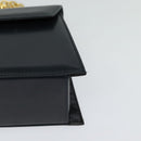 Salvatore Ferragamo Chain Shoulder Bag Leather Navy Gold Auth 123015-14