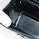 Salvatore Ferragamo Chain Shoulder Bag Leather Navy Gold Auth 123015-18