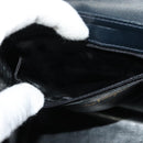 Salvatore Ferragamo Chain Shoulder Bag Leather Navy Gold Auth 123015-19