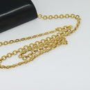 Salvatore Ferragamo Chain Shoulder Bag Leather Navy Gold Auth 123015-7