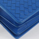 BOTTEGA VENETA INTRECCIATO Shoulder Bag Leather Blue Auth 123018AV-16