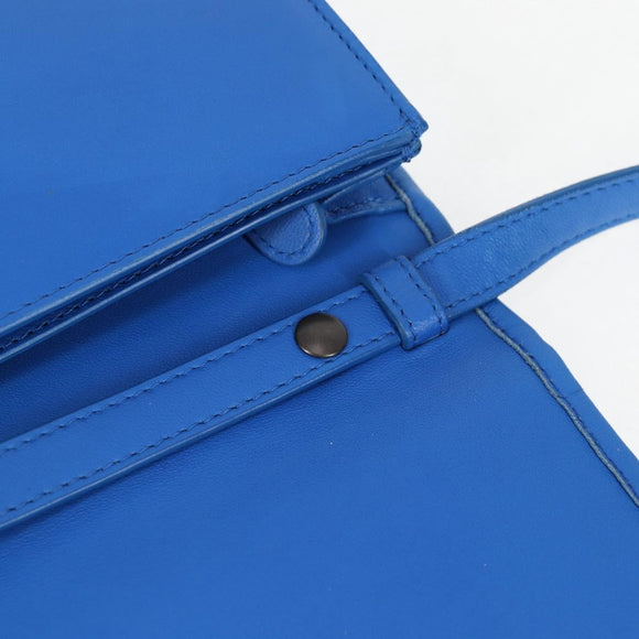 BOTTEGA VENETA INTRECCIATO Shoulder Bag Leather Blue Auth 123018AV