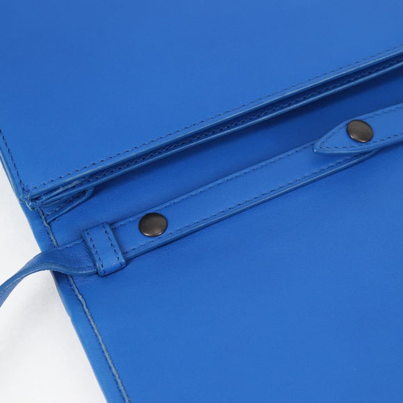 BOTTEGA VENETA INTRECCIATO Shoulder Bag Leather Blue Auth 123018AV