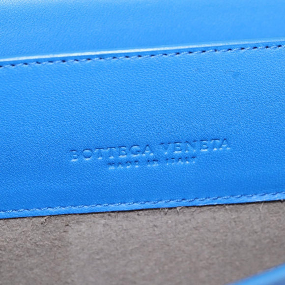 BOTTEGA VENETA INTRECCIATO Shoulder Bag Leather Blue Auth 123018AV