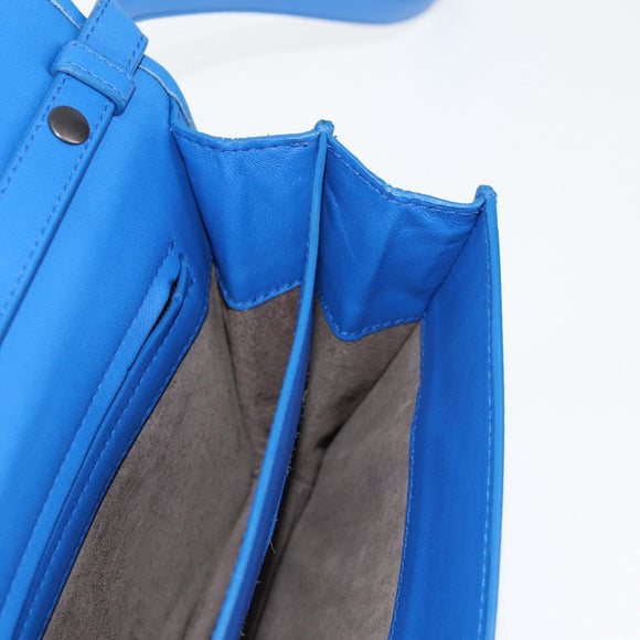 BOTTEGA VENETA INTRECCIATO Shoulder Bag Leather Blue Auth 123018AV