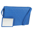 BOTTEGA VENETA INTRECCIATO Shoulder Bag Leather Blue Auth 123018AV-1