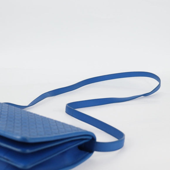 BOTTEGA VENETA INTRECCIATO Shoulder Bag Leather Blue Auth 123018AV