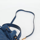 VERSACE Hand Bag Denim 2way Blue Gold Auth 123019A-15