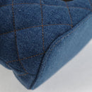 VERSACE Hand Bag Denim 2way Blue Gold Auth 123019A-16