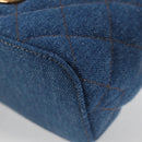 VERSACE Hand Bag Denim 2way Blue Gold Auth 123019A-17