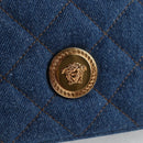 VERSACE Hand Bag Denim 2way Blue Gold Auth 123019A-19