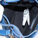 VERSACE Hand Bag Denim 2way Blue Gold Auth 123019A-11
