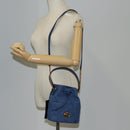 VERSACE Hand Bag Denim 2way Blue Gold Auth 123019A-22