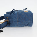 VERSACE Hand Bag Denim 2way Blue Gold Auth 123019A-3