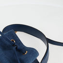 VERSACE Hand Bag Denim 2way Blue Gold Auth 123019A-14