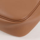 VERSACE Shoulder Bag Leather Beige Gold Auth 123020A-18